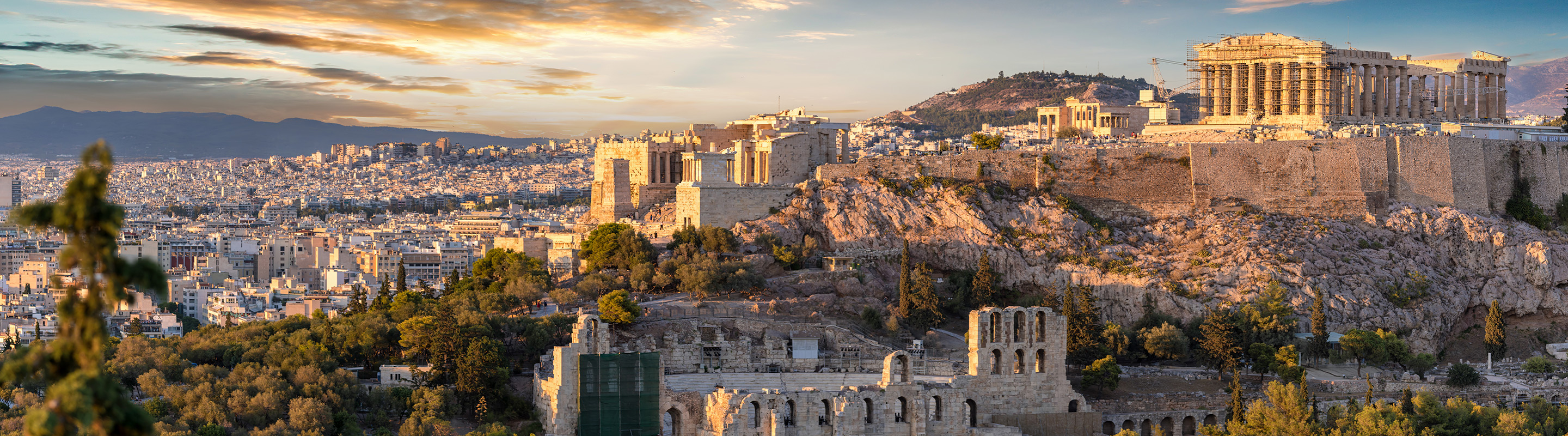 Panorama of Acropolis on hillside