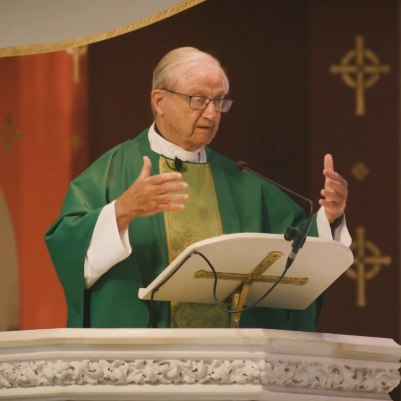 Father Carter at the Pulpit