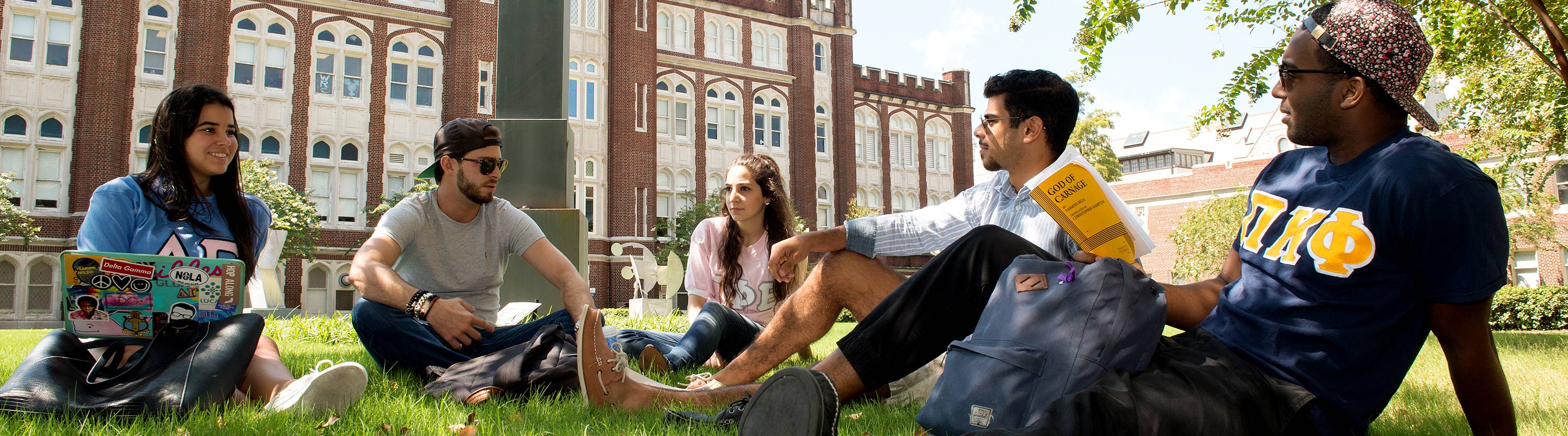 Students relaxing on the Quad