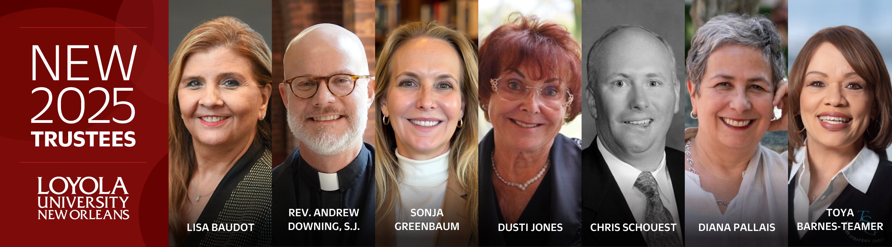 Banner featuring new board of trustees members